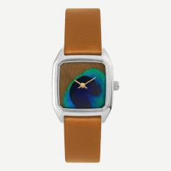 Montre marron paon et cadre argenté Prima - Laps