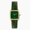 Montre verte en cuir et cadran doré Prima Oria - Laps