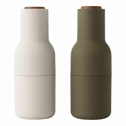 Moulin à sel et moulin à poivre kaki et beige Bottle - Audo