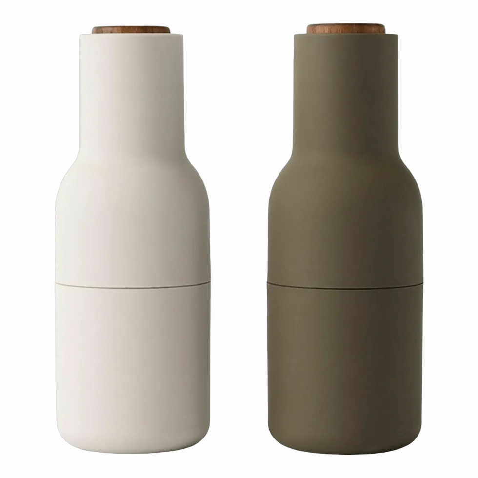Moulin à sel et moulin à poivre kaki et beige Bottle - Audo