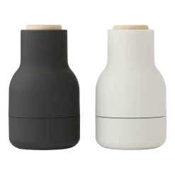 2 Moulins à sel et à poivre en céramique charbon et blanc Bottle Grinder - Audo