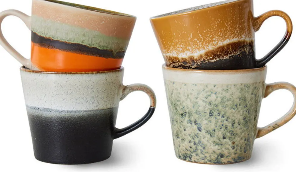 4 mugs cappuccino verve en céramique Vaisselle 70's - HKliving