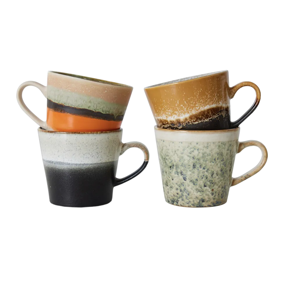 4 mugs cappuccino verve en céramique Vaisselle 70's - HKliving