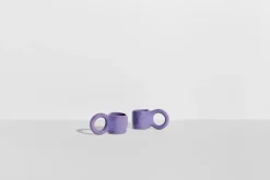 2 mugs à expresso en faïence myrtille 6 cm Donut - Petite Friture