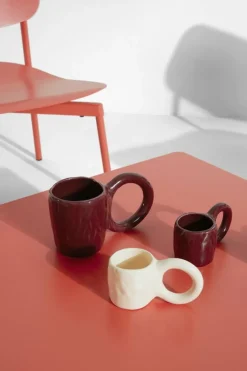 2 mugs à expresso en faïence vanille 6 cm Donut - Petite Friture