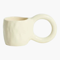 2 mugs à expresso en faïence vanille 6 cm Donut - Petite Friture