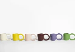 2 mugs à expresso en faïence vanille 6 cm Donut - Petite Friture