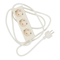 Mutliprise 3 prises blanc cassé 5m Power Bar - Pedestal
