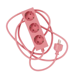 Mutliprise 3 prises rose 5m Power Bar - Pedestal