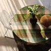 Nappe à carreaux menthe et olive 140X220Cm Vida - HKLIVING