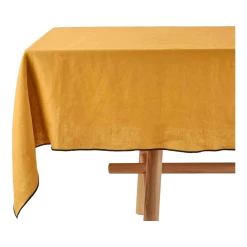 Nappe Carrée Carlina Jaune Ocre Et Bourdon Noir - Madura