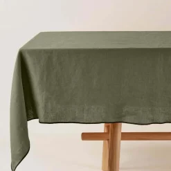 Nappe Carrée Carlina Kaki Et Passepoil Noir - Madura