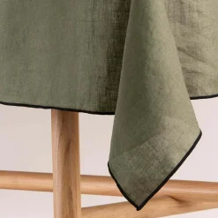 Nappe Carrée Carlina Kaki Et Passepoil Noir - Madura