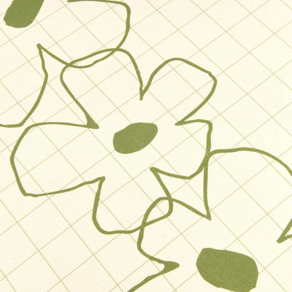 Nappe de table rectangulaire en coton bio à fleurs vert 150 x 250 cm - Nobodinoz