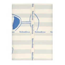 Nappe de table rectangulaire en coton bio à rayures bleu 150 x 250 cm - Nobodinoz