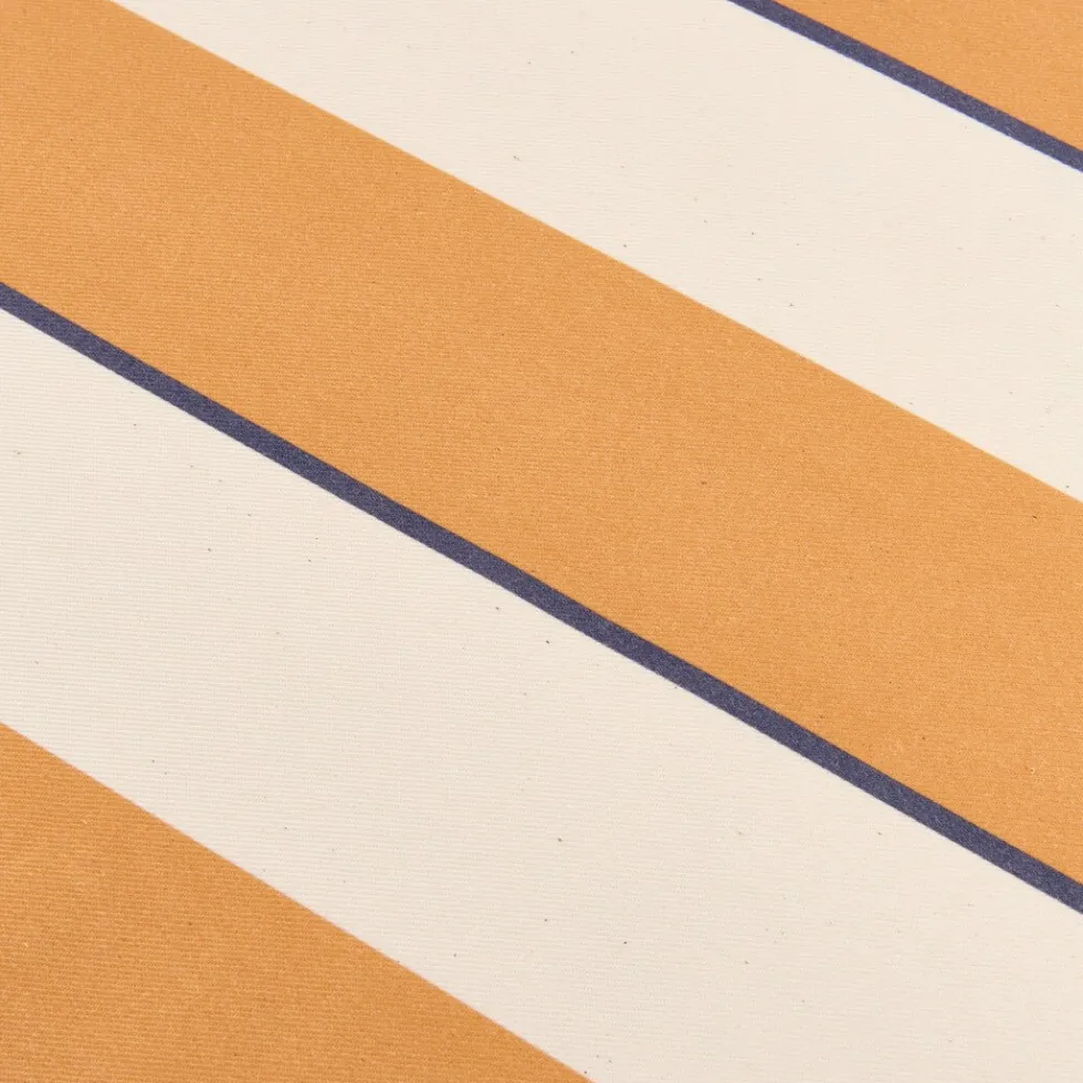 Nappe de table rectangulaire en coton bio à rayures orange et bleu 150 x 250 cm - Nobodinoz