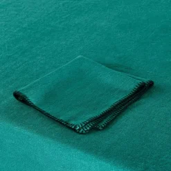 Nappe rectangulaire bleu lagon et feston noir 140 x 320 cm Nino - Madura