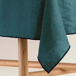 Nappe Rectangulaire Carlina Bleu Vert Et Bourdon Noir - Madura