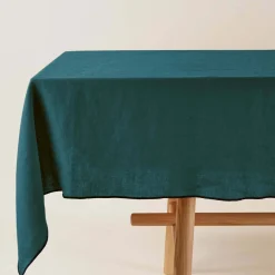 Nappe Rectangulaire Carlina Bleu Vert Et Bourdon Noir - Madura