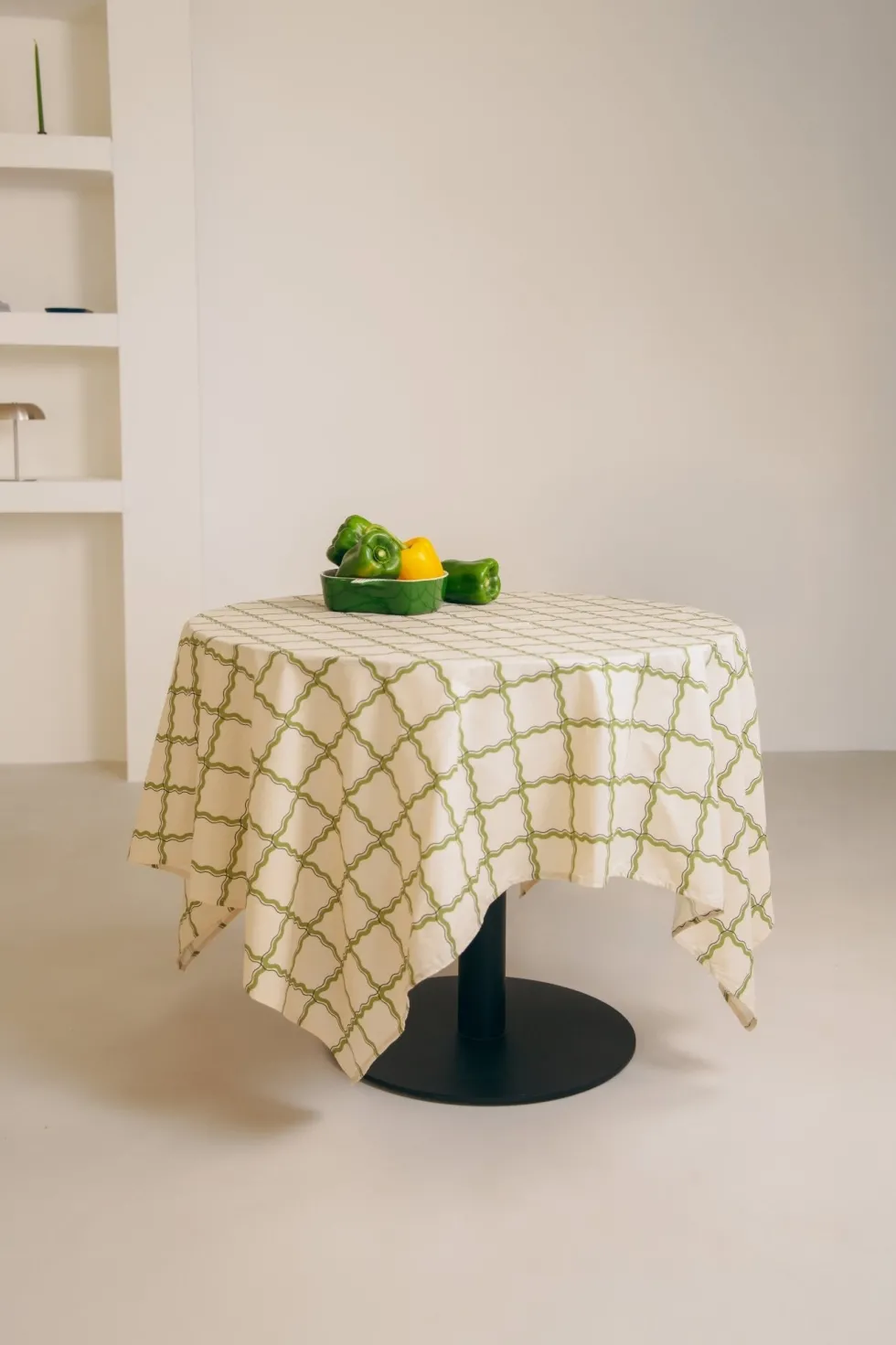 Nappe rectangulaire en popeline de coton bio à carreaux vert et bleu 150 x 250 cm - Nobodinoz