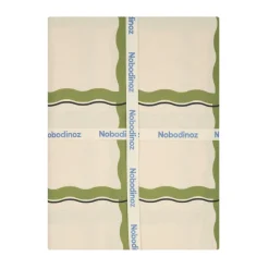 Nappe rectangulaire en popeline de coton bio à carreaux vert et bleu 150 x 250 cm - Nobodinoz