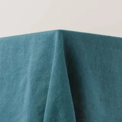 Nappe rectangulaire indigo et feston noir 140 x 250 cm Nino - Madura