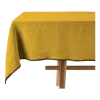 Nappe rectangulaire jaune ocre et feston noir 140 x 320 cm Nino - Madura