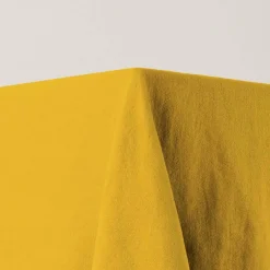 Nappe rectangulaire jaune ocre et feston noir 140 x 320 cm Nino - Madura