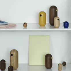 Oiseau en bois 10 cm noyer Little Bird Walnut - Normann Copenhagen