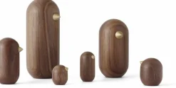 Oiseau en bois 10 cm noyer Little Bird Walnut - Normann Copenhagen