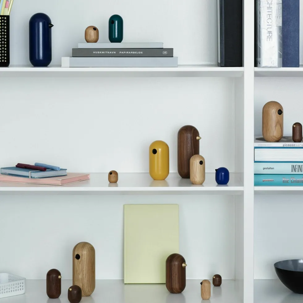 Oiseau en bois 7 cm vert Little Bird bleu vert - Normann Copenhagen