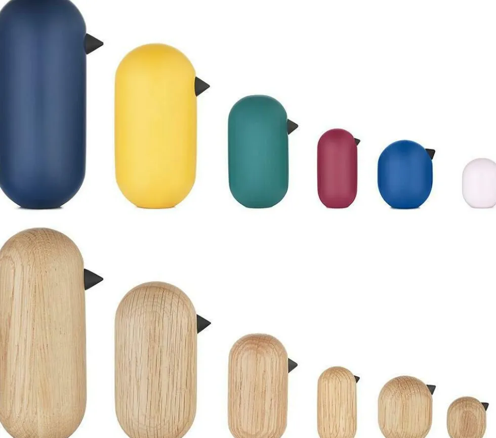 Oiseau en bois 7 cm vert Little Bird bleu vert - Normann Copenhagen