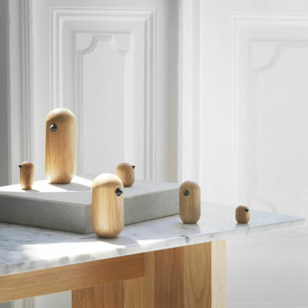 Oiseau en bois 7 cm vert Little Bird bleu vert - Normann Copenhagen