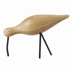 Oiseau en chêne et pieds en acier noirs L Shorebird noir - Normann Copenhagen