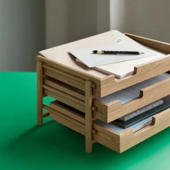 Organisateur de bureau en chêne - Hübsch