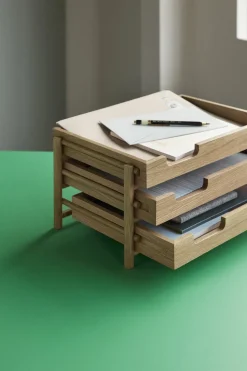 Organisateur de bureau en chêne - Hübsch