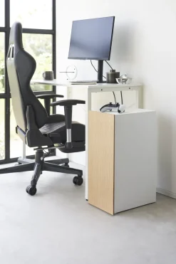 Organisateur de console de jeux en acier blanc 36,5x24,7x60,3cm - Yamazaki
