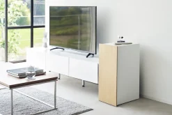 Organisateur de console de jeux en acier blanc 36,5x24,7x60,3cm - Yamazaki