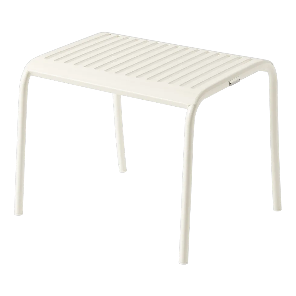 Ottoman de jardin en acier inoxydable blanc perlé 38cm Patio - Tolix