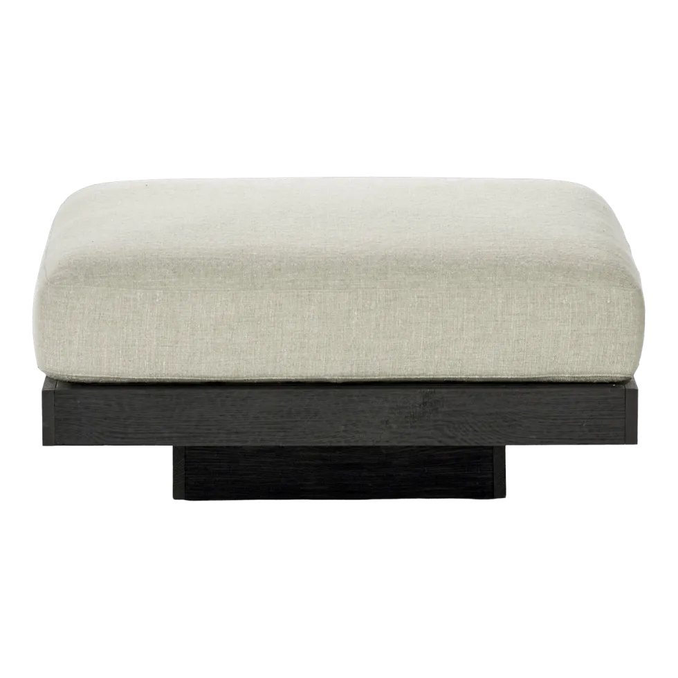Ottoman en bois noir et aluminium avec coussin blanc os 96 x 110 x 43 cm Rudolph - Serax