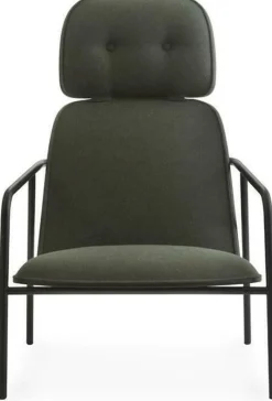 Pad Lounge Chair High Black Steel - Normann Copenhagen