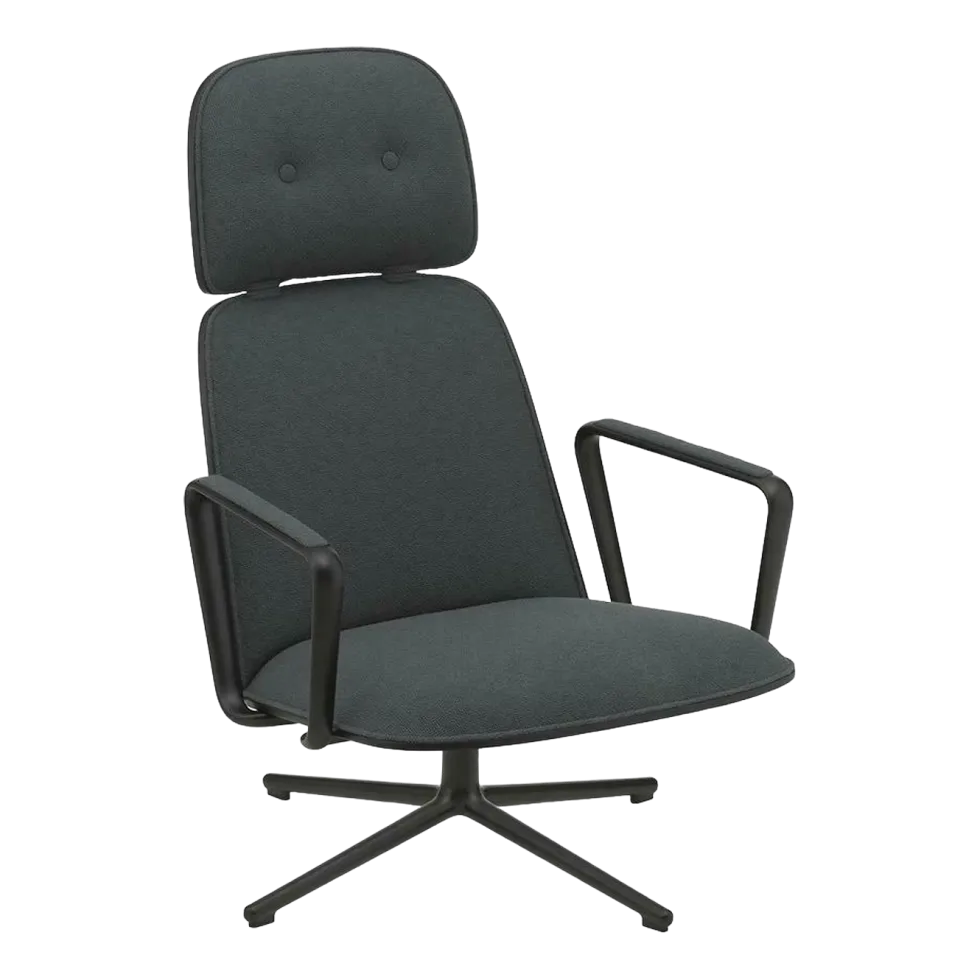Pad Lounge Chair High Swivel Black Alu - Normann Copenhagen