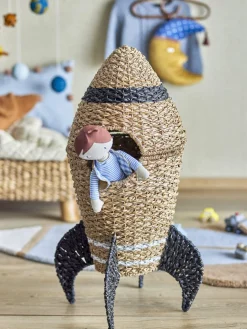 Panier avec son couvercle fusée en fibres naturelles Cosmina -Bloomingville mini