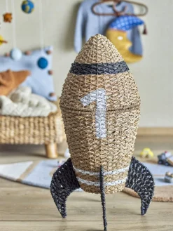 Panier avec son couvercle fusée en fibres naturelles Cosmina -Bloomingville mini