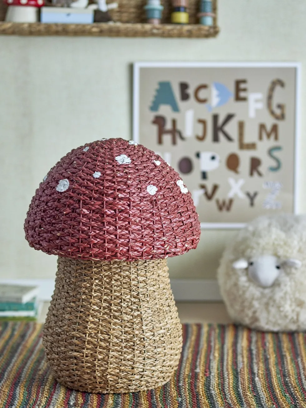 Panier champignon en fibres naturelles rouge Corintha -Bloomingville mini