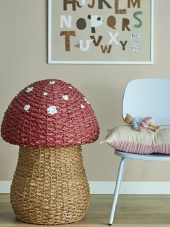 Panier champignon en fibres naturelles rouge Corintha -Bloomingville mini
