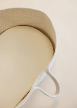 Panier de berceau en coton bio blanc naturel 70x40x25cm Moïse - Metallbude