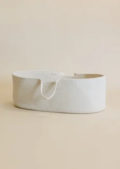 Panier de berceau en coton bio blanc naturel 70x40x25cm Moïse - Metallbude