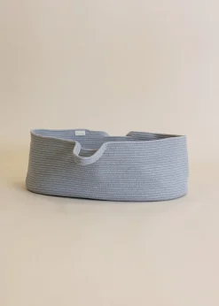 Panier de berceau en coton bio gris 70x40x25cm Moïse - Metallbude