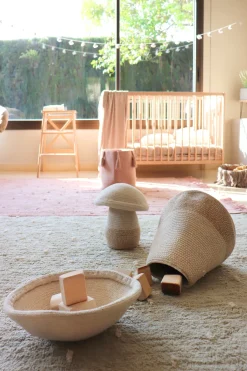Panier de rangement en coton beige 23 x 27 cm Mushroom - Lorena Canals